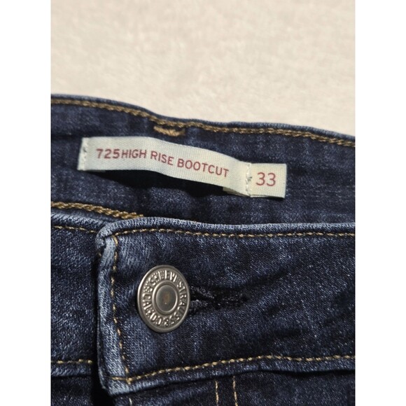 Levi's Women's 725 High Rise Bootcut Jeans Tag Size 33x32 Blue Denim - Picture 3 of 13